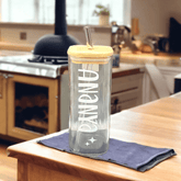 Personalised Borosilicate Glass Tumblers with Straw – Best Gift for Her - BBD GIFTS